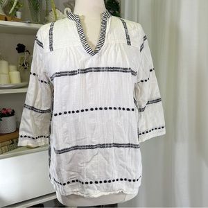 Ace & Jig White and Blue Striped Cotton Blouse